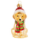 Old World Christmas Holiday Yellow Labrador Puppy Glass Blown Ornament for Christmas Tree | Yellow Labrador Puppy