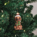 Old World Christmas Holiday Chocolate Labrador Puppy Glass Blown Ornaments for Christmas Tree | Chocolate Labrador Puppy