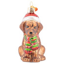 Old World Christmas Holiday Chocolate Labrador Puppy Glass Blown Ornaments for Christmas Tree | Chocolate Labrador Puppy