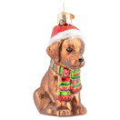 Old World Christmas Holiday Chocolate Labrador Puppy Glass Blown Ornaments for Christmas Tree | Chocolate Labrador Puppy
