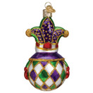 Checkered Green Purple Harlequin Snowman Glass Decorative Hanging Holiday Tree Ornament.