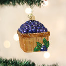 Old World Christmas Ornaments: Fruit Selection Glass Blown Ornaments for Christmas Tree, Basket of Blueberries, 2¾" (28102)