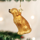 Old World Christmas Sitting Golden Glass Blown Ornament for Christmas Tree