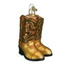 Old World Christmas Ornaments Brown/Tan Pair of Cowboy Boots Glass Blown Ornaments for Christmas Tree
