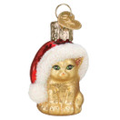 Old World Christmas Gumdrops Mini Santa's Kitten Glass Blown Ornament for Christmas Tree | Santa's Kitten