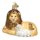 Old World Christmas Spiritual Gifts Glass Blown Ornaments for Christmas Tree Lion Lamb.