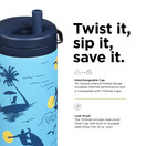 KLEAN KANTEEN Tkwide Surfer Twist Cap with Insulated Water Bottle 12oz, 1 EA