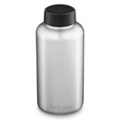 Klean Kanteen Wide Mouth Single Wall Stainless Steel Water Bottle (w/Wide Loop Cap) - 64oz - Brushed Stainless