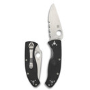 Spyderco Tenacious Lightweight Folding Utility Pocket Knife with 3.39" Stainless Steel Blade & Black FRN Handle - Everyday Carry - CombinationEdge - C122PSBK (Black Handle, CombinationEdge)