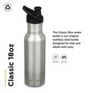 KLEAN KANTEEN Classic Narrow Sport Cap Brushed Stainless Bottle 532Ml, 1 EA