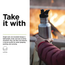 KLEAN KANTEEN Classic Narrow Sport Cap Brushed Stainless Bottle 532Ml, 1 EA
