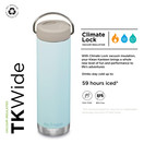 Klean Kanteen TK Wide 20 Oz Twist Top Blue Tint.