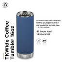 Klean Kanteen TKWide 16oz (w/Café Cap) Real Teal 