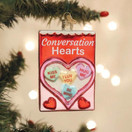 Old World Christmas Conversation Hearts Candy Glass Hanging Ornament