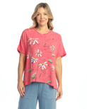 Jess & Jane Mineral Washed Gauze Top M92 (1X, Lola Raspberry)