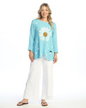 Jess & Jane Mineral Washed Gauze Tunic w/ Pocket - M108 | Medium - Happy Days Seaglass