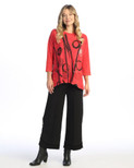 Jess & Jane Women's Coloring Mineral Washed Patch Pocket Cotton Tunic | 2X, Staccato Scarlet Red