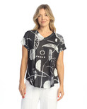 Jess & Jane Pop Art Dolman Cap Sleeve Top - 60-1512 | X-Large, Canvas