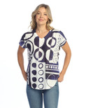 Jess & Jane Pop Art Dolman Cap Sleeve Top - 60-1512 | 3X, Dottie