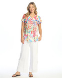 Jess & Jane Pop Art Dolman Cap Sleeve Top - 60-1512 | 2X, Meadows