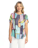 Jess & Jane Burnout Short-Sleeve Top - AJ4 | Small, Vita