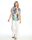 Jess & Jane Burnout Short-Sleeve Top - AJ4 | X-Large, Vita