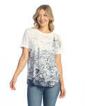 Jess & Jane Burnout Short-Sleeve Top - AJ4 | 2X, Europa