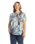 Jess & Jane Burnout Short-Sleeve Top - AJ4 | 1X, Hana
