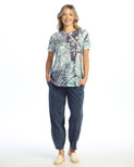 Jess & Jane Burnout Short-Sleeve Top - AJ4 | 2X, Hana