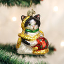 Old World Christmas Ornaments: Holiday Kitten Glass Blown Ornaments for Christmas Tree | 12223