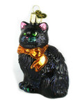 Old World Christmas Halloween Kitty Glass Blown Ornament for Christmas Tree
