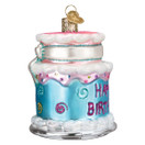 Old World Christmas Happy Birthday Cake Glass Blown Ornament for Christmas Tree