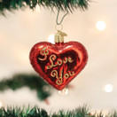 Old World Christmas Ornaments I Love You Heart Glass Blown Ornaments for Christmas Tree | I love you