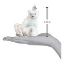 Old World Christmas Polar Bear with Cub Glass Blown Ornament for Christmas Tree