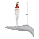 Old World Christmas Jingle Bell Santa Icicle Glass Blown Ornament for Christmas Tree