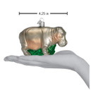 Old World Christmas Festive Alpaca Glass Blown Ornament for Christmas Tree | Hippopotamus