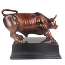 Official Licensed Bronze Wall Street Bull Stock Market NYC Resin Figurine Statue with Base (Large 6.5in)