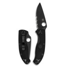 Spyderco Tenacious Lightweight Folding Utility Pocket Knife with 3.39" Black Stainless Steel Blade and Black FRN Handle - Everyday Carry - CombinationEdge | C122PSBBK