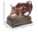 Resin Official Licensed Bronze Wall Street Bull Stock Market NYC Figurine Statue with Base (Small 3.5in)