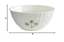 Belleek Pottery Shamrock Bowl, 6", Green/White