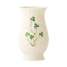 Belleek Kylemore Vase - White Flower Vase Handcrafted Fine Parian China Shamrock Irish Decor, 3.1 x 7 Inches