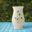 Belleek Kylemore Vase - White Flower Vase Handcrafted Fine Parian China Shamrock Irish Decor, 3.1 x 7 Inches