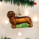 Old World Christmas Dog Collection Glass Blown Ornaments for Christmas Tree Dachshund, Model:12219
