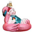 Old World Christmas Ornaments Pool Float Snowman Glass Blown Ornaments for Christmas Tree