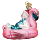 Old World Christmas Ornaments Pool Float Snowman Glass Blown Ornaments for Christmas Tree