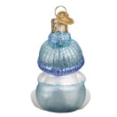 Old World Christmas Snow Baby BOY Ornament, Cheerful White