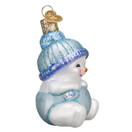 Old World Christmas Snow Baby BOY Ornament, Cheerful White