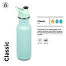 KLEAN KANTEEN Pastel Turquose Classic Water Bottle w/ Sport Cap, 1 EA