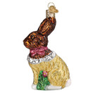 Old World Christmas Chocolate Easter Bunny Glass Blown Ornament for Christmas Tree