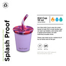 Klean Kanteen Kid's Cup with Straw Lid - Dishwasher-Safe Cup for Children with Flexible, Reusable Straw - Crocus Petal, 10 oz